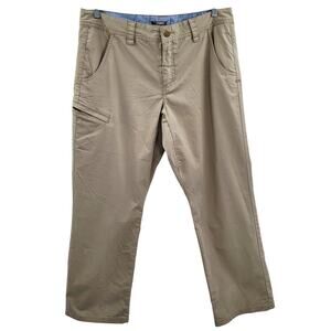 Toad & Co Departure Outdoor Pants Khaki Tan Multiple Pockets Men's Size 34